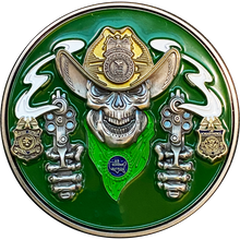 Load image into Gallery viewer, DL1-10 Border Patrol Especial Thin Green Line Challenge Coin CBP Modelo Parody We Don't Need Masks
