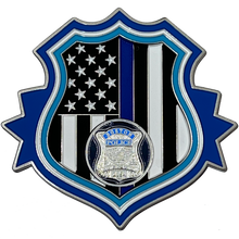 Load image into Gallery viewer, Boston Police BPD Officer Police Week 2023 Commemorative Thin Blue Line Memorial Challenge Coin