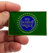Load image into Gallery viewer, DL7-01 Border Patrol Flag Thin Green Line CBP Challenge Coin