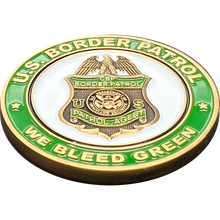 Load image into Gallery viewer, EL12-008 Border Patrol Agent Thin Green Line Challenge Coin Bleed Green