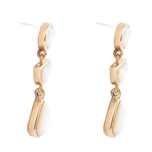 Load image into Gallery viewer, Shaped in White Mother of Pearl Golden Post Earrings