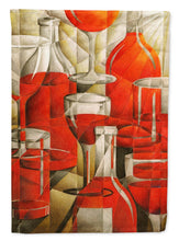 Load image into Gallery viewer, Red Wine Bottles and Glasses Flag Canvas House Size BTBU0174CHF