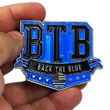 Load image into Gallery viewer, DL6-13 Back the Blue Thin Blue Line Police Officer Challenge Coin