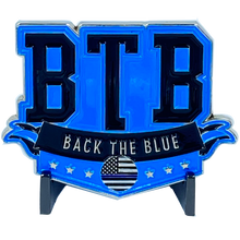 Load image into Gallery viewer, DL6-13 Back the Blue Thin Blue Line Police Officer Challenge Coin
