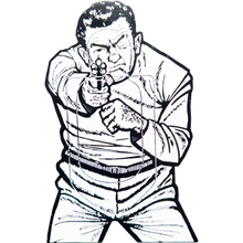 Load image into Gallery viewer, EL9-009B Huge Bad Guy target range firearms instructor challenge coin HSI NYPD LAPD FBI CIA self standing