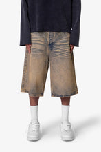 Load image into Gallery viewer, Baggy Dust Stone Denim Shorts - Vintage Blue