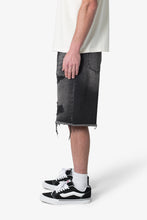 Load image into Gallery viewer, Baggy Rip Denim Shorts - Washed Black