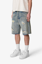 Load image into Gallery viewer, Baggy Ripped Denim Shorts - Vintage Blue