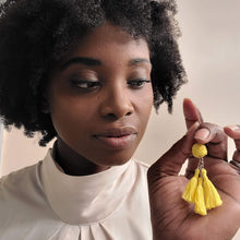 Load image into Gallery viewer, Statement Ball Tassel Earrings