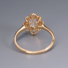 Load image into Gallery viewer, Beauty of Swirls - Fire Opal Diamond Engagement Ring 18K Yellow Gold