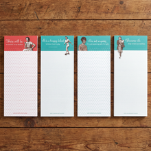 Load image into Gallery viewer, Because It's Shop O'Clock Somewhere Magnetic List Notepad | Retro Shopping-Themed Magnet Pad