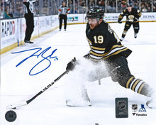 Load image into Gallery viewer, Johnny Beecher in Action Boston Bruins Autographed 11" x 14" Hockey Photo