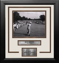 Load image into Gallery viewer, Ben Hogan 1-Iron Shot at the 1950 US Open at Merion Framed Golf Photo with Engraved Autograph