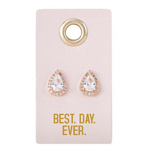 Load image into Gallery viewer, Best Day Ever Stud Love Wedding Earrings | Teardrop Bridal Jewelry