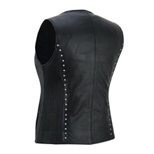 Load image into Gallery viewer, Biker Babe Women's Studded Leather Motorcycle Vest