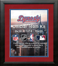Load image into Gallery viewer, NHL Hockey Photo Picture Frame Kit - Montreal Canadiens (Red Matting, Blue Trim)