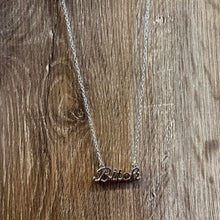 Load image into Gallery viewer, Bitch Script Nameplate Necklace in Silver or Gold