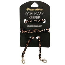 Load image into Gallery viewer, Black Leopard Face Mask Holder | Woven Neck Lanyard with Clips