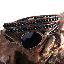 Load image into Gallery viewer, Black Onyx Power &amp; Protection Boho Bracelet