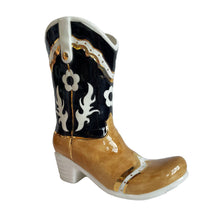Load image into Gallery viewer, Two Tone Monogrammed Cowboy Boot Vase