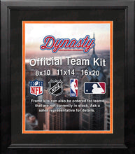 Load image into Gallery viewer, MLB Baseball Photo Picture Frame Kit - Miami Marlins (Black Matting, Orange Trim)