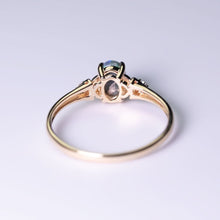 Load image into Gallery viewer, Australian Black Opal &amp; Diamond Engagement Wedding Ring in 18k Yellow Gold