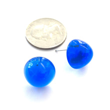 Load image into Gallery viewer, Aqua Blue Gumdrop Stud Earrings