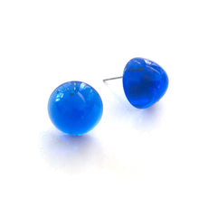 Load image into Gallery viewer, Aqua Blue Gumdrop Stud Earrings