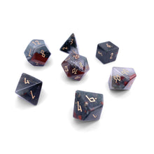 Load image into Gallery viewer, Bloodstone - 7 Piece RPG Set Gemstone Dice