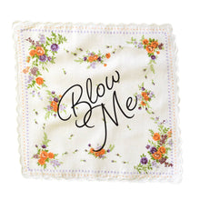 Load image into Gallery viewer, Blow Me Retro Hankie Floral Print Cotton Handkerchief