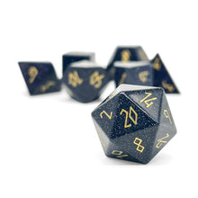 Load image into Gallery viewer, Blue Sandstone - 7 Piece RPG Set Gemstone Dice