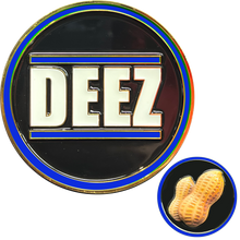 Load image into Gallery viewer, GL2-002 Deez Nuts challenge coin with 3D nuts Police Funny Gag Gift Thin Blue Line