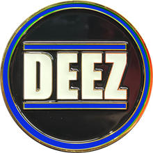 Load image into Gallery viewer, GL2-002 Deez Nuts challenge coin with 3D nuts Police Funny Gag Gift Thin Blue Line