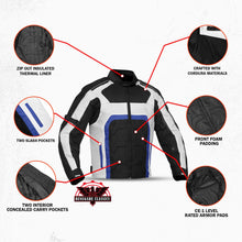 Load image into Gallery viewer, Chevy Glacier Men’s Motorcycle Textile jacket