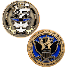Load image into Gallery viewer, GL11-004 CBP Officer Canine Enforcement K9 Thin Blue Line Challenge Coin Field Operations OFO