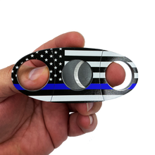 Load image into Gallery viewer, Thin Blue Line Police Cigar Cutter CBP HSI FBI Secret Service LAPD NYPD