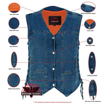 Load image into Gallery viewer, Women's 6 Pocket Denim Utility Vest - Blue