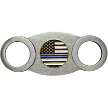 Load image into Gallery viewer, CTR-BX-01 THIN BLUE LINE Cigar Cutter NYPD LAPD CPD FBI CBP SWAT BPD police