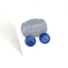 Load image into Gallery viewer, Blue Moonglow Retro Button Stud Earrings
