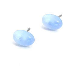 Load image into Gallery viewer, Light Blue Oval Moonglow Stud Minimalist Earrings