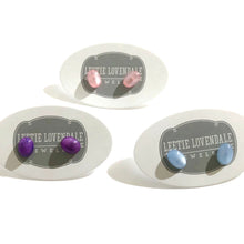 Load image into Gallery viewer, Light Blue Oval Moonglow Stud Minimalist Earrings