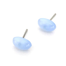 Load image into Gallery viewer, Light Blue Oval Moonglow Stud Minimalist Earrings