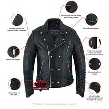 Load image into Gallery viewer, Bonestar Men's Black Fashion Leather Jacket