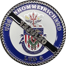 Load image into Gallery viewer, BL17-014 USS Bonhomme Richard Challenge Coin Navy Wasp-class amphibious Naval assault ship July 12 2020 Fire Fighter Version 2