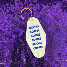 Load image into Gallery viewer, Books Coffee Books Coffee Motel Style Keychain in White