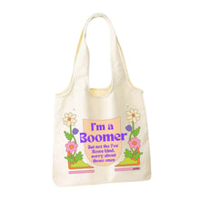 Load image into Gallery viewer, Boomer But Not the Fox News Kind Tote Bag and Magnet Bundle | Canvas Tote and Glossy Refrigerator Magnet