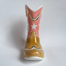 Load image into Gallery viewer, Two Tone Monogrammed Cowboy Boot Vase