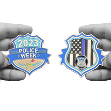 Load image into Gallery viewer, Boston Police BPD Officer Police Week 2023 Commemorative Thin Blue Line Memorial Challenge Coin