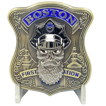Load image into Gallery viewer, K-018 Boston Police Challenge Coin Thin Blue Line Back the Blue BPD