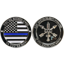 Load image into Gallery viewer, BL16-002 Police Swat 1* Thin Blue Line Challenge Coin Law Enforcement Forever IYKYK